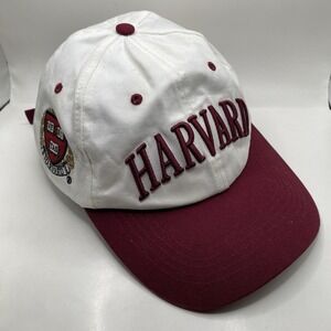 Harvard Crimson Hat 47 White Clean Up Cotton Strapback LNC Slouch Dad